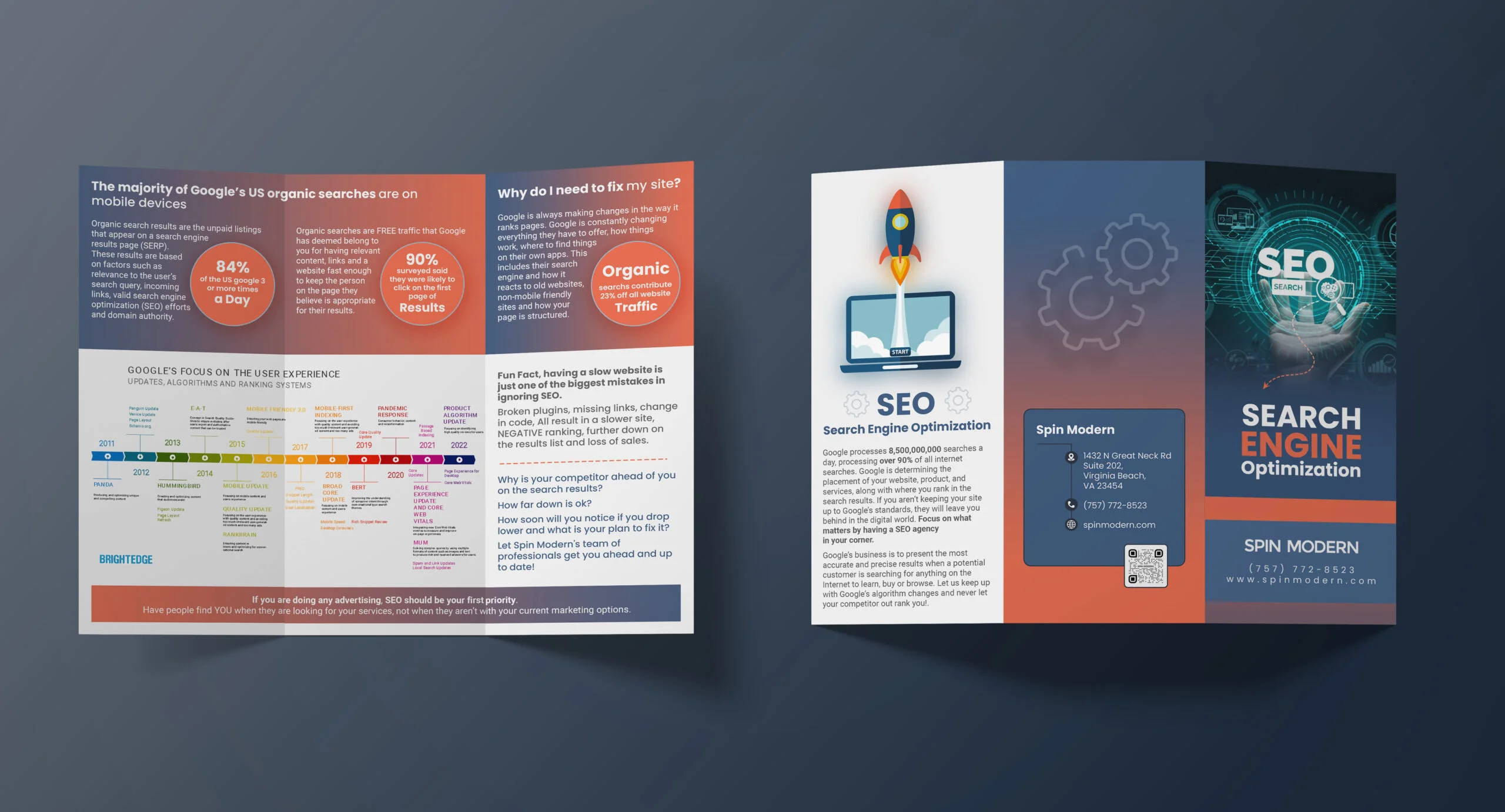 SEO setting trifold brochure design
