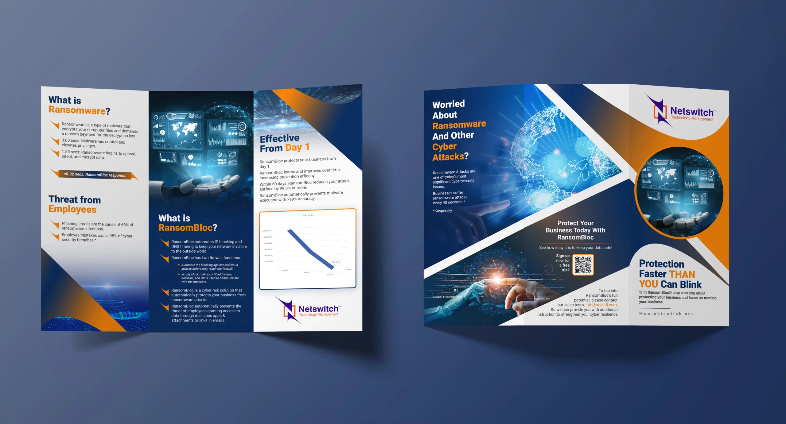 Tech trifold brochure design