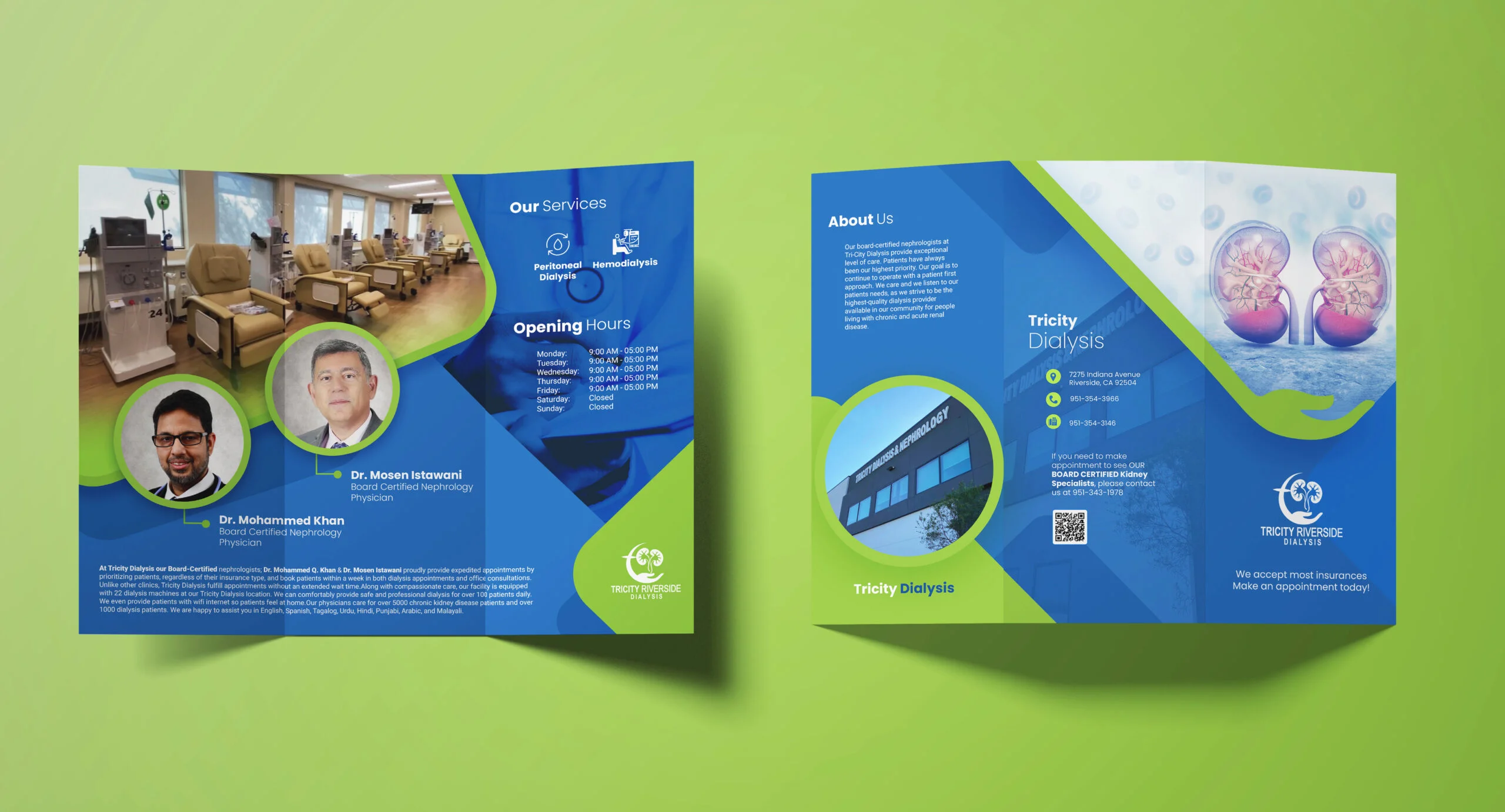 Doctor list trifold brochure design