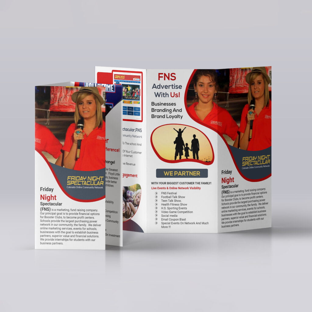 Friday night trifold brochure design