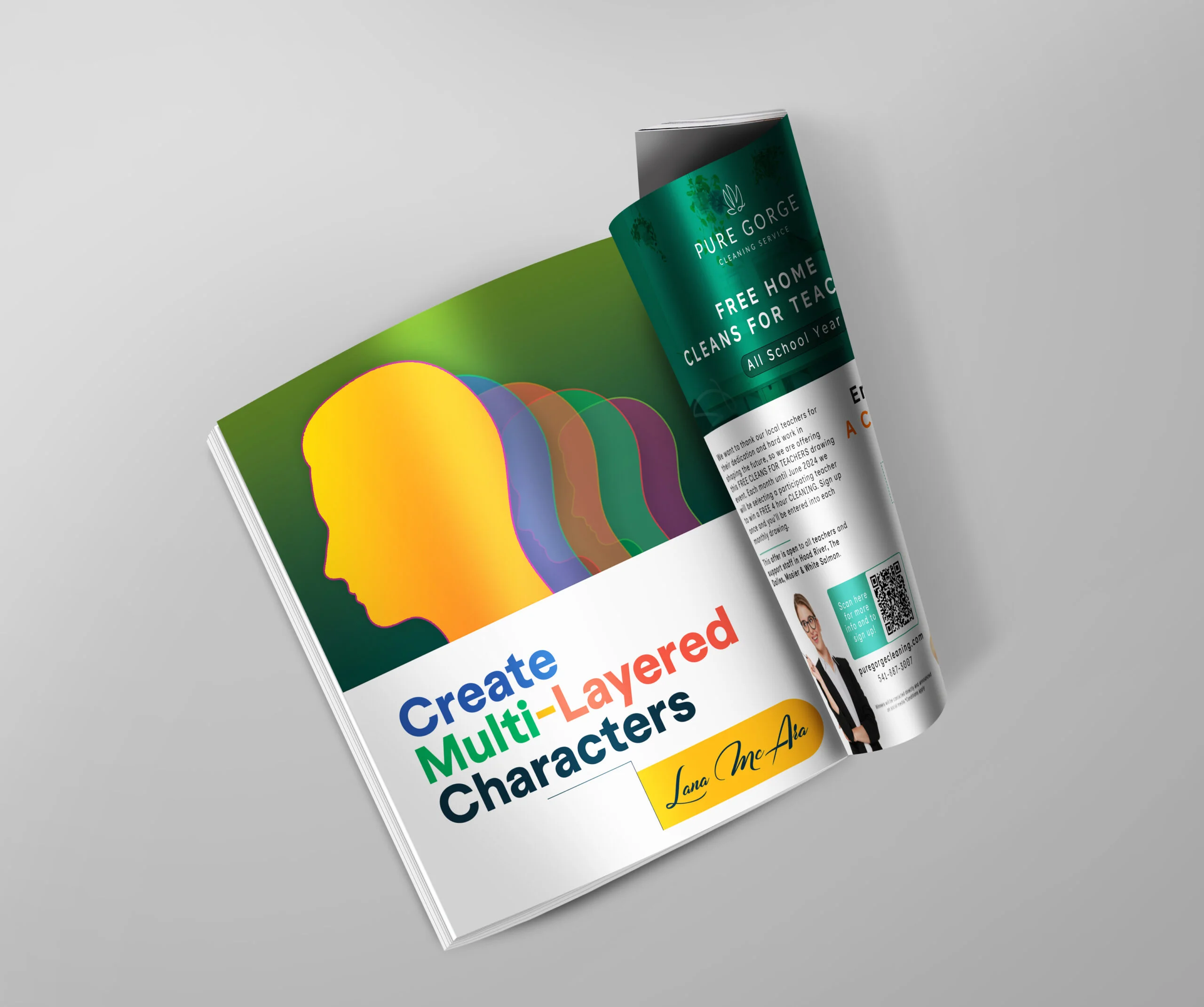 Multi-layered Characters magazine ad design