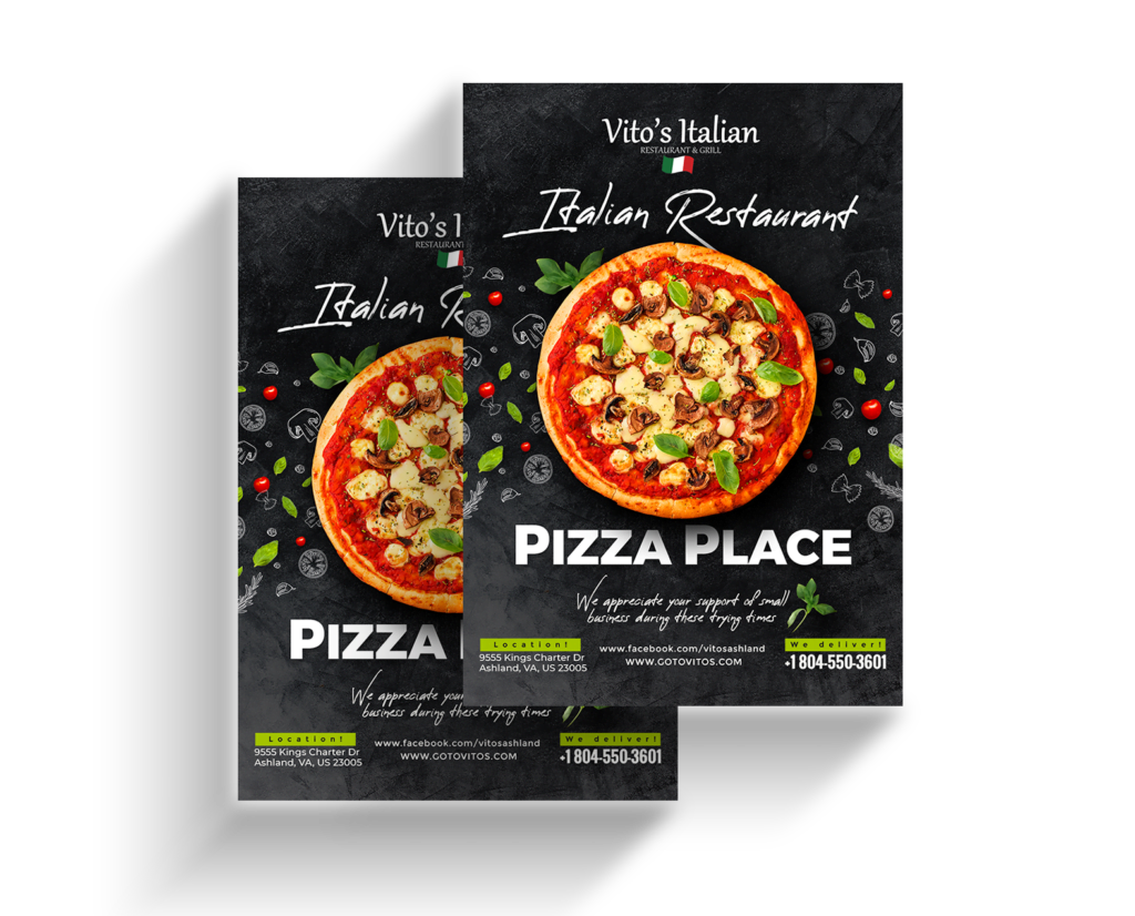 Italian restaurant pizza menu flyer design